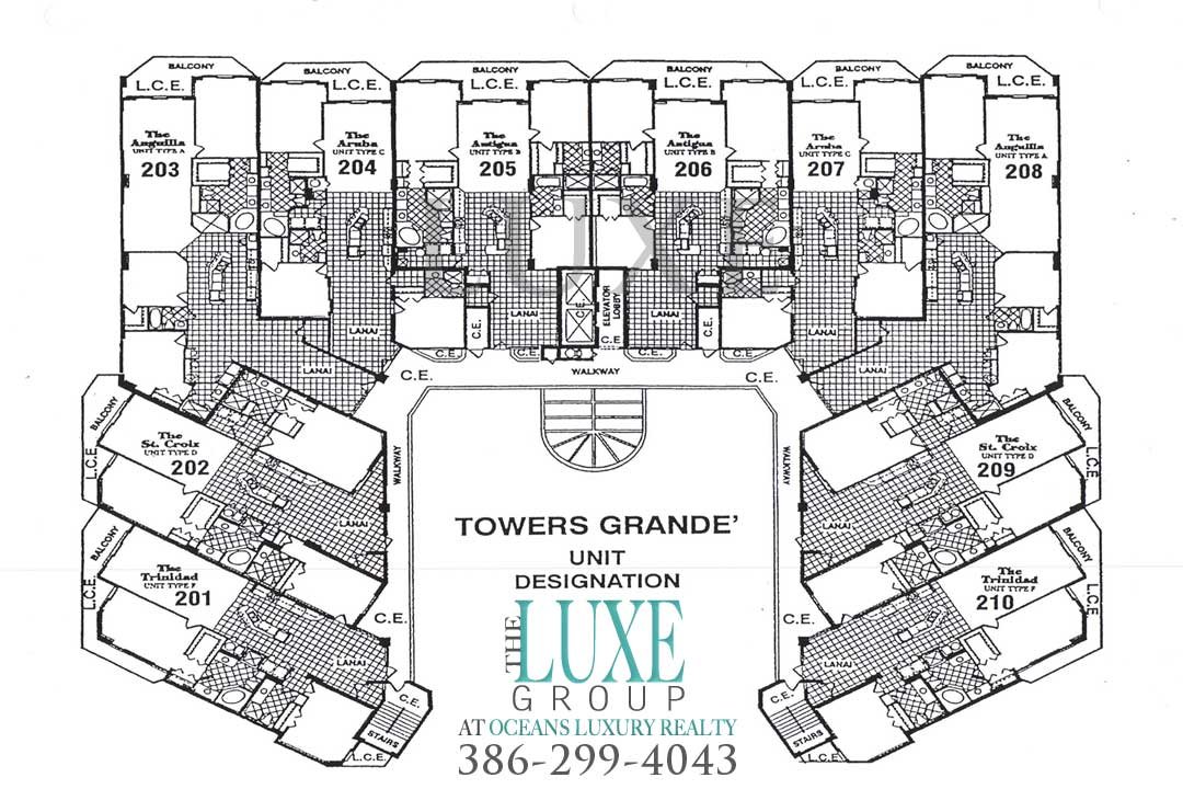 Towers Grande Floor Plan 2055 S Atlantic Ave Daytona Beach Shores | The LUXE Group 386-299-4043